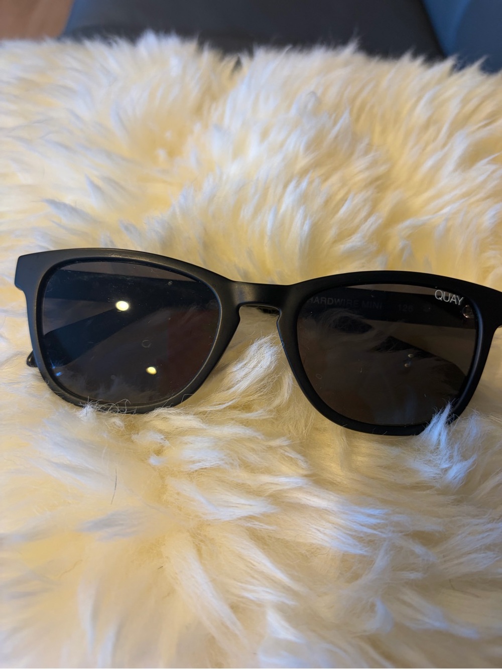 Quay Australia Black Matte Cat-Eye Sunglasses